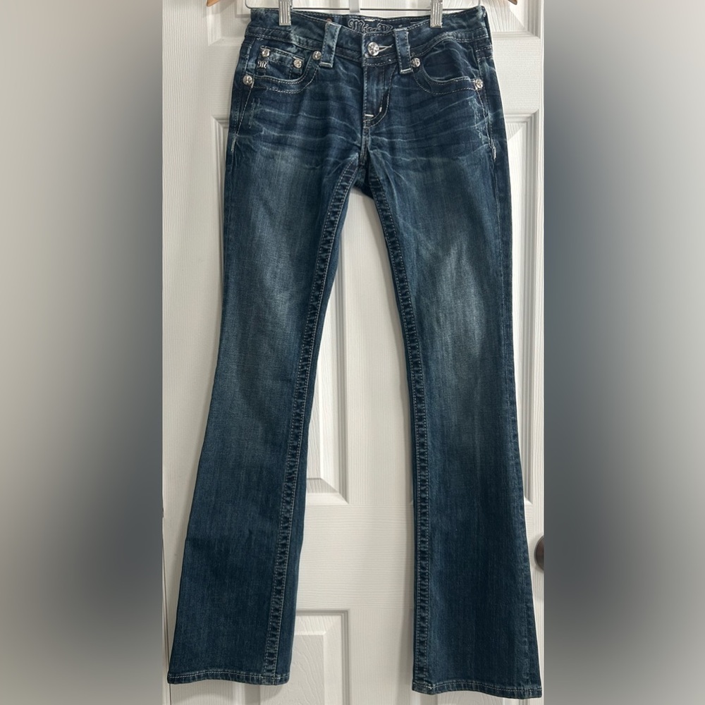 Miss Me Women's Bootcut Jeans with Embellished Back and Pockets Size 26/34